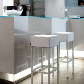 Pedrali Cube 1400 bar stool with eco-leather seat - Buy now on ShopDecor - Discover the best products by PEDRALI design