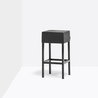Pedrali Cube 1402 stool in eco-leather with seat H.65 cm. Black - Buy now on ShopDecor - Discover the best products by PEDRALI design