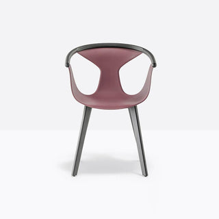 Pedrali Fox 3725 armchair with ash legs Aubergine - Buy now on ShopDecor - Discover the best products by PEDRALI design