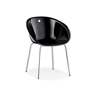 Pedrali Gliss 901 black armchair with legs in chromed steel - Buy now on ShopDecor - Discover the best products by PEDRALI design
