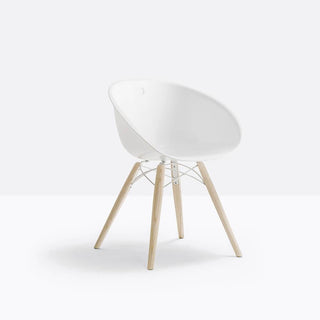 Pedrali Gliss 904 white chair with bleached ash legs - Buy now on ShopDecor - Discover the best products by PEDRALI design