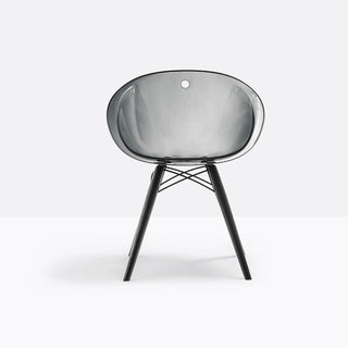 Pedrali Gliss 905 armchair in transparent smoked polycarbonate with black stained ash legs - Buy now on ShopDecor - Discover the best products by PEDRALI design