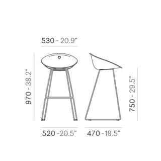 Pedrali Gliss 906 stool with sled base and seat H.75 cm. - Buy now on ShopDecor - Discover the best products by PEDRALI design