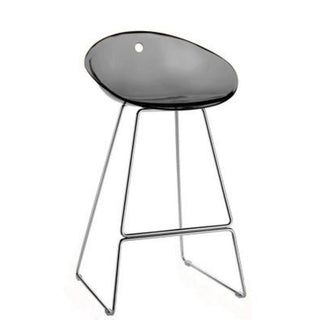 Pedrali Gliss 906 stool with sled base and seat H.75 cm. Pedrali Transparent smoke grey FU - Buy now on ShopDecor - Discover the best products by PEDRALI design