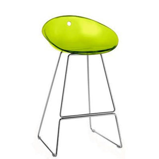 Pedrali Gliss 906 stool with sled base and seat H.75 cm. Pedrali Transparent Green VT - Buy now on ShopDecor - Discover the best products by PEDRALI design