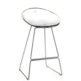 Pedrali Gliss 906 stool with sled base and seat H.75 cm. Transparent - Buy now on ShopDecor - Discover the best products by PEDRALI design
