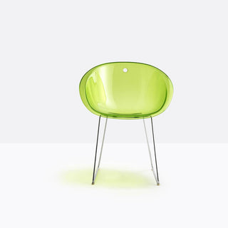 Pedrali Gliss 921 lounge armchair with sled base Pedrali Transparent Green VT - Buy now on ShopDecor - Discover the best products by PEDRALI design