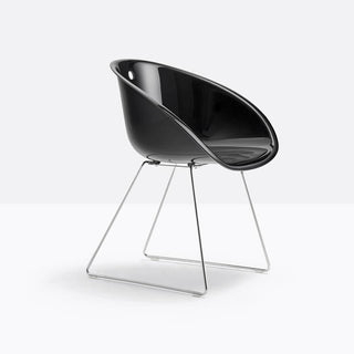 Pedrali Gliss 921 lounge armchair with sled base Black - Buy now on ShopDecor - Discover the best products by PEDRALI design