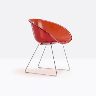 Pedrali Gliss 921 lounge armchair with sled base Pedrali Transparent Red RT - Buy now on ShopDecor - Discover the best products by PEDRALI design