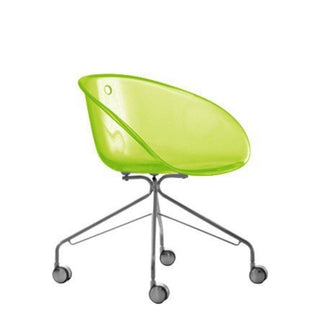 Pedrali Gliss 968 armchair with swivel wheels Pedrali Transparent Green VT - Buy now on ShopDecor - Discover the best products by PEDRALI design
