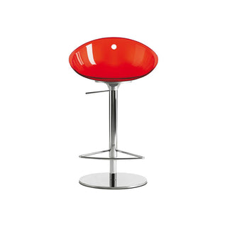 Pedrali Gliss 970 swivel stool with adjustable seat Pedrali Transparent Red RT - Buy now on ShopDecor - Discover the best products by PEDRALI design