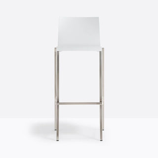 Pedrali Kuadra 1106 plastic stool with seat H.80 cm. White - Buy now on ShopDecor - Discover the best products by PEDRALI design
