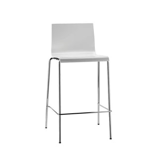 Pedrali Kuadra 1112 stool with chromed legs and seat H.67 cm. - Buy now on ShopDecor - Discover the best products by PEDRALI design