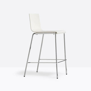 Pedrali Kuadra 1112 stool with chromed legs and seat H.67 cm. - Buy now on ShopDecor - Discover the best products by PEDRALI design