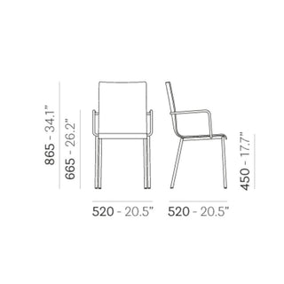 Pedrali Kuadra 1115 chair with armrests white - Buy now on ShopDecor - Discover the best products by PEDRALI design