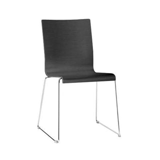 Pedrali Kuadra 1328 chair with sled base Pedrali Black aniline ash AN - Buy now on ShopDecor - Discover the best products by PEDRALI design