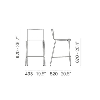 Pedrali Kuadra 1332 stackable wooden stool with seat H.67 cm. - Buy now on ShopDecor - Discover the best products by PEDRALI design