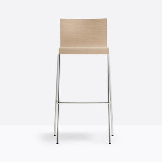 Pedrali Kuadra 1336 stackable wooden stool with seat H.77 cm. Pedrali Bleached oak RS - Buy now on ShopDecor - Discover the best products by PEDRALI design