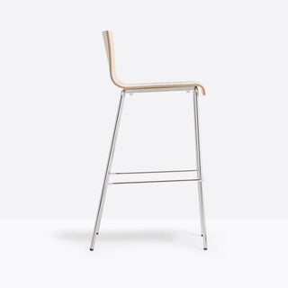 Pedrali Kuadra 1336 stackable wooden stool with seat H.77 cm. - Buy now on ShopDecor - Discover the best products by PEDRALI design