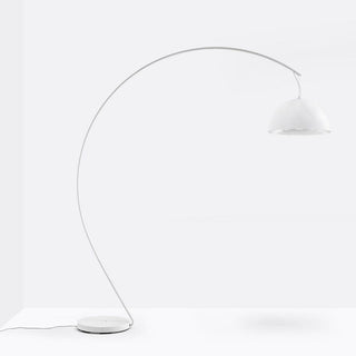 Pedrali Lighting Time L002T/BA arc floor lamp with double diffuser White - Buy now on ShopDecor - Discover the best products by PEDRALI design