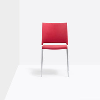 Pedrali Mya 710 Soft padded chair in eco-leather for indoor use Red - Buy now on ShopDecor - Discover the best products by PEDRALI design