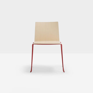 Pedrali Osaka Metal 5714 ash chair with sled base Red - Buy now on ShopDecor - Discover the best products by PEDRALI design