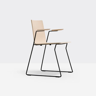 Pedrali Osaka Metal 5715 ash wood armchair with sled base - Buy now on ShopDecor - Discover the best products by PEDRALI design