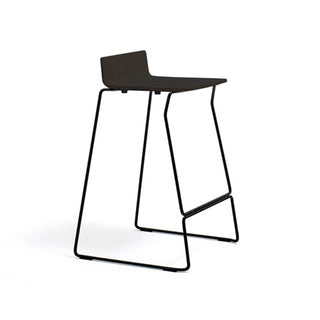 Pedrali Osaka Metal 5716 ash stool with sled base and seat H.65 cm. Pedrali Black aniline ash AN - Buy now on ShopDecor - Discover the best products by PEDRALI design