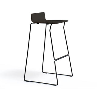 Pedrali Osaka Metal 5717 ash stool with sled base and seat H.75 cm. Pedrali Black aniline ash AN - Buy now on ShopDecor - Discover the best products by PEDRALI design
