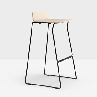 Pedrali Osaka Metal 5717 ash stool with sled base and seat H.75 cm. - Buy now on ShopDecor - Discover the best products by PEDRALI design