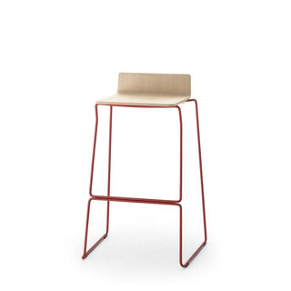 Pedrali Osaka Metal 5717 ash stool with sled base and seat H.75 cm. Red - Buy now on ShopDecor - Discover the best products by PEDRALI design