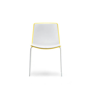Pedrali Tweet 890 polypropylene chair White/Yellow - Buy now on ShopDecor - Discover the best products by PEDRALI design