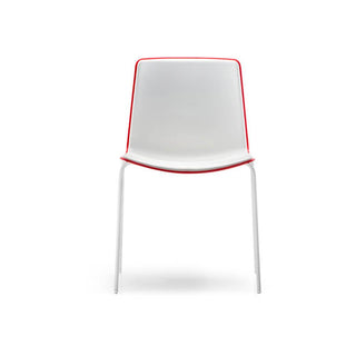 Pedrali Tweet 890 polypropylene chair White/Red - Buy now on ShopDecor - Discover the best products by PEDRALI design
