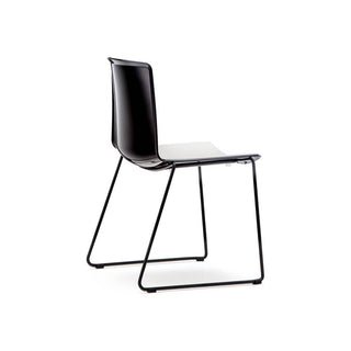 Pedrali Tweet 897 white chair with black backside and sled base - Buy now on ShopDecor - Discover the best products by PEDRALI design