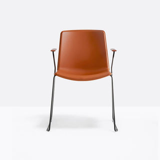 Pedrali Tweet 898 chair with armrests and sled base Pedrali Orange AR500E - Buy now on ShopDecor - Discover the best products by PEDRALI design