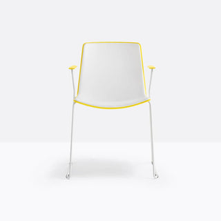 Pedrali Tweet 898 chair with armrests and sled base Pedrali Yellow GI100 - Buy now on ShopDecor - Discover the best products by PEDRALI design