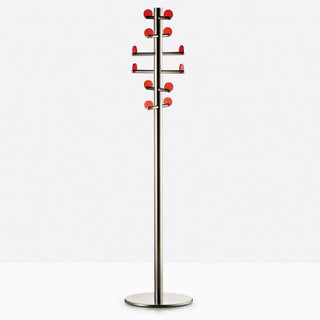 Pedrali Voilà 5130 clothes stand stainless steel with red details - Buy now on ShopDecor - Discover the best products by PEDRALI design