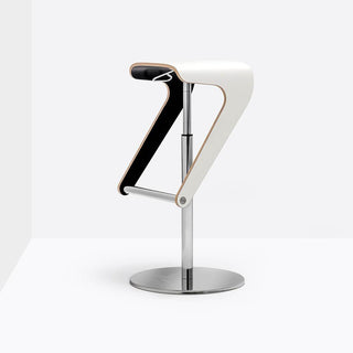 Pedrali Woody 495 stool with adjustable seat White - Buy now on ShopDecor - Discover the best products by PEDRALI design