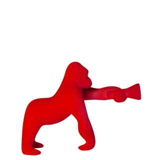 Qeeboo Kong XS Velvet Finish lamp in the shape of a gorilla Qeeboo Red velvet - Buy now on ShopDecor - Discover the best products by QEEBOO design