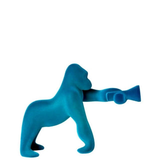 Qeeboo Kong XS Velvet Finish lamp in the shape of a gorilla Qeeboo Turquoise velvet - Buy now on ShopDecor - Discover the best products by QEEBOO design