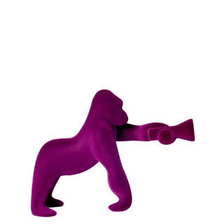 Qeeboo Kong XS Velvet Finish lamp in the shape of a gorilla Qeeboo Violet velvet - Buy now on ShopDecor - Discover the best products by QEEBOO design