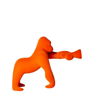Qeeboo Kong XS Velvet Finish lamp in the shape of a gorilla Qeeboo Orange velvet - Buy now on ShopDecor - Discover the best products by QEEBOO design
