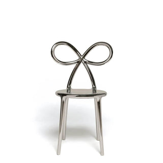Qeeboo Ribbon chair metal finish in polyethylene Silver - Buy now on ShopDecor - Discover the best products by QEEBOO design