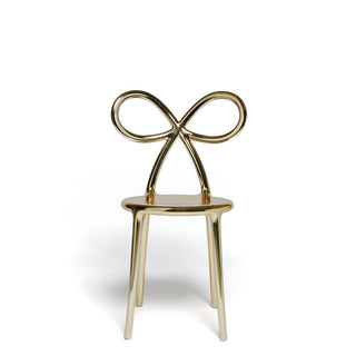 Qeeboo Ribbon chair metal finish in polyethylene Gold - Buy now on ShopDecor - Discover the best products by QEEBOO design