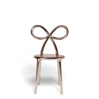 Qeeboo Ribbon chair metal finish in polyethylene Qeeboo Pink gold - Buy now on ShopDecor - Discover the best products by QEEBOO design