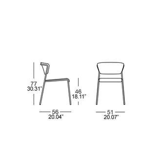 Scab Lisa chair anthracite grey coated legs and padded seat - Buy now on ShopDecor - Discover the best products by SCAB design