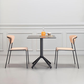 Scab Lisa Wood chair glossy black nikel legs and black oak seat - Buy now on ShopDecor - Discover the best products by SCAB design