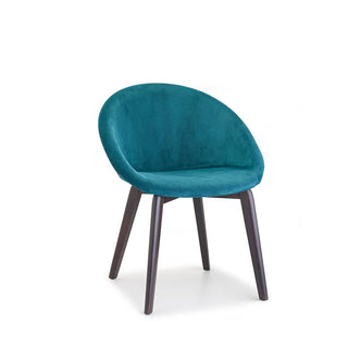 Scab Natural Giulia Pop chair wengé beech legs and fabric seat Scab Peacock green M2 09 - Buy now on ShopDecor - Discover the best products by SCAB design