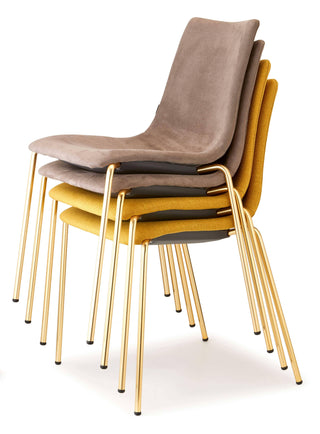 Scab Zebra Pop chair satin brass effect legs and fabric seat - Buy now on ShopDecor - Discover the best products by SCAB design