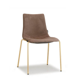 Scab Zebra Pop chair satin brass effect legs and fabric seat Scab Mink brown M1 05 - Buy now on ShopDecor - Discover the best products by SCAB design
